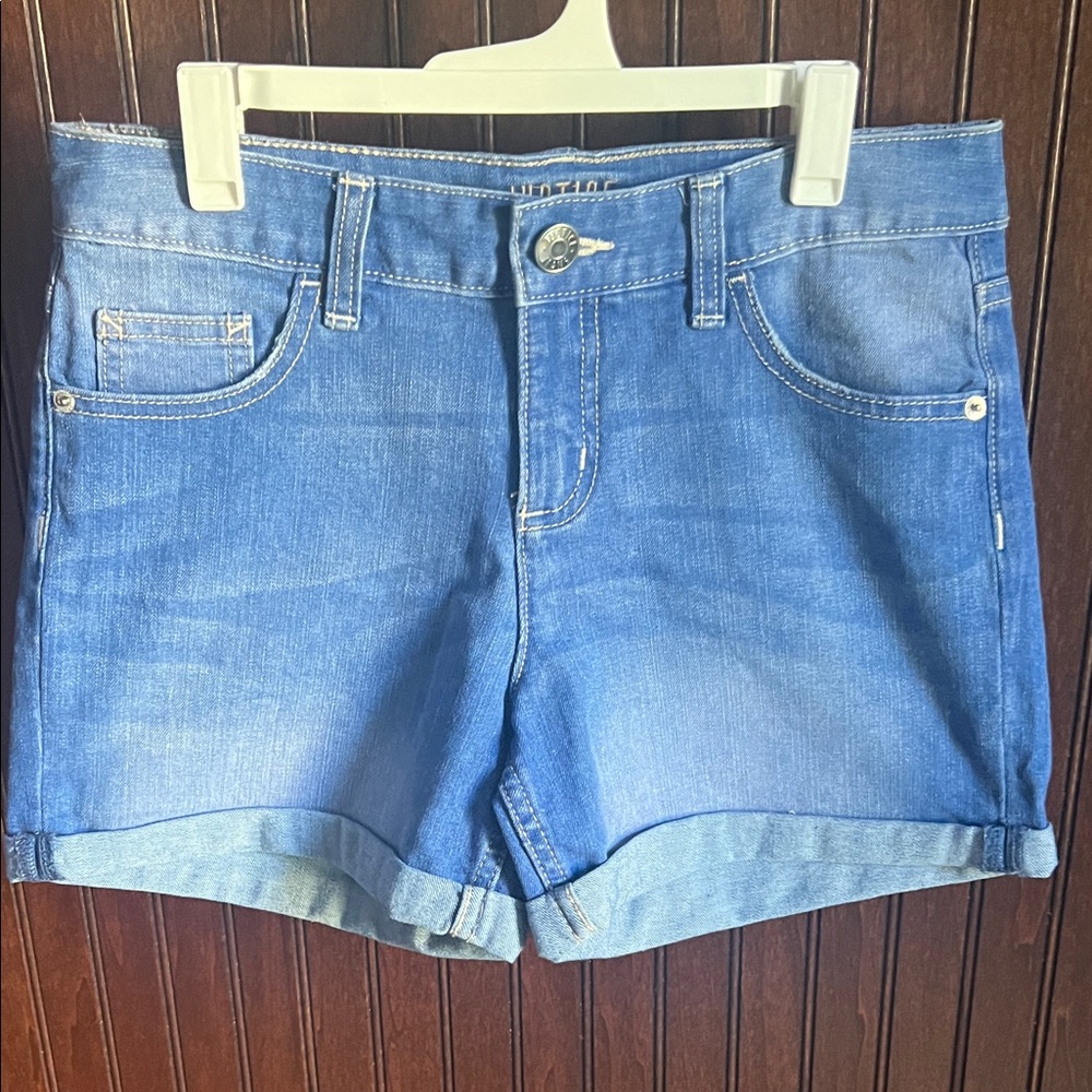 Justice size 16 Light Blue Rolled Sewn Hem Denim Shorts